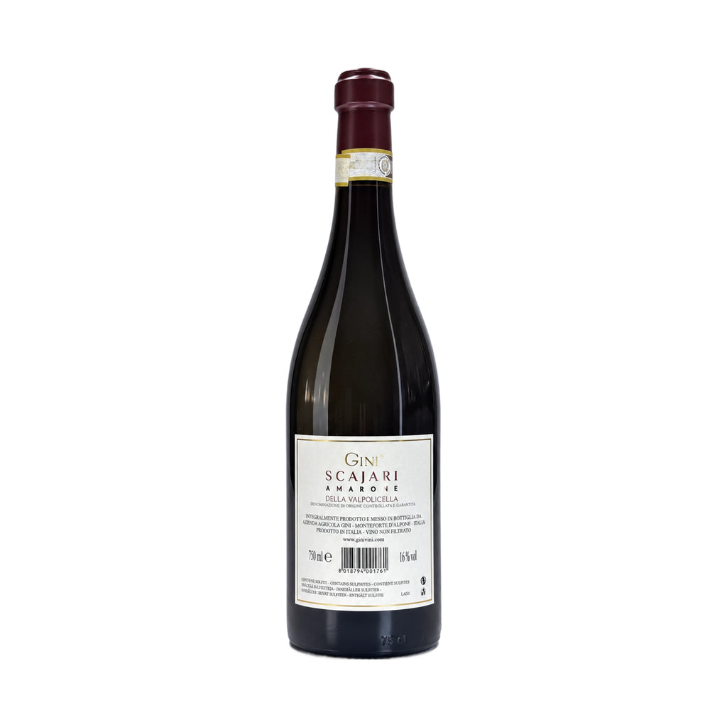 Scajari Amarone riserva (retro etichetta) Tenuta Scajari-Gini-Vaigustando